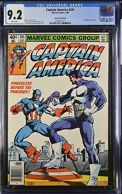Buy Captain America #241 Cgc 9.2 (nm-) Newsstand Frank Miller Punisher Cover 1980 • 95.93£