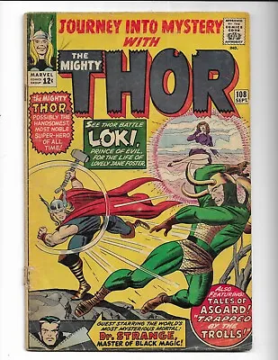 Buy Journey Into Mystery 108 - Vg- 3.5 - Avengers - Loki - Dr. Strange (1964) • 53.61£