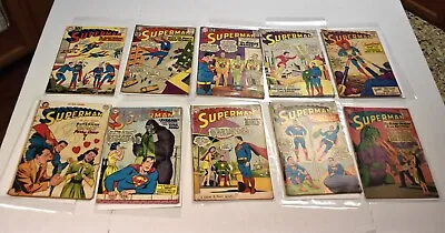 Buy 10 Superman Comics Assorted #67 -#161 DC Comics 1950-63, Key Silver & Golden Age • 790.26£