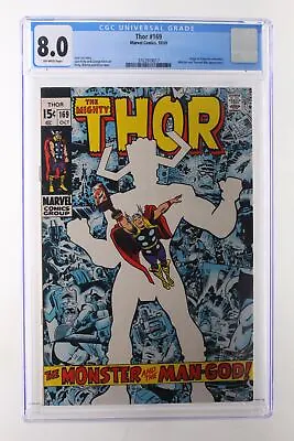 Buy Thor #169 - Marvel Comics 1969 CGC 8.0 Origin Of Galactus. Watcher And Thermal M • 157.57£