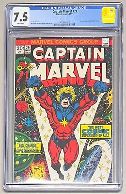 Buy Captain Marvel #29 (1973) CGC 7.5 W - Thanos!! Jim Starlin !! Classic Cover !!! • 63.24£
