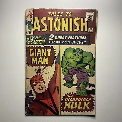 Buy Tales To Astonish #60 G/VG 1964 Silver Age Jack Kirby Incredible Hulk Giant Man • 39.52£