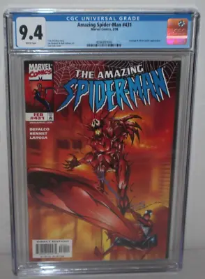 Buy Amazing Spider-Man #431 Marvel Comics CGC 9.4 1st Cosmic Carnage 1998 • 80.34£