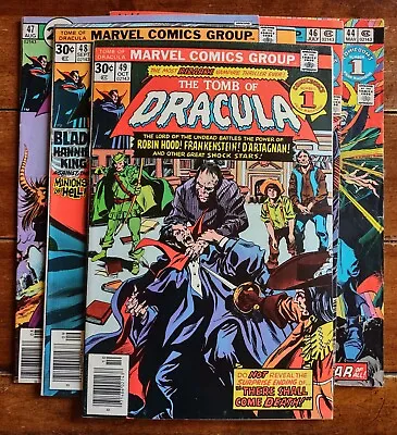 Buy TOMB OF DRACULA Lot Of Five 44 46 47 48 49 Vintage 1976 Marvel Comics G To VF+ • 63.32£