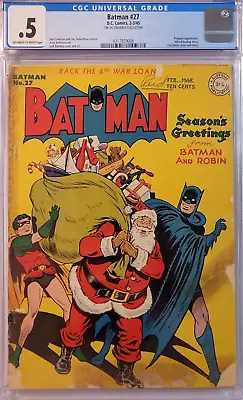 Buy 1945 Batman 27 CGC .5 DC Universe Collection. 1st Santa Christmas Cover . Robin. • 391£