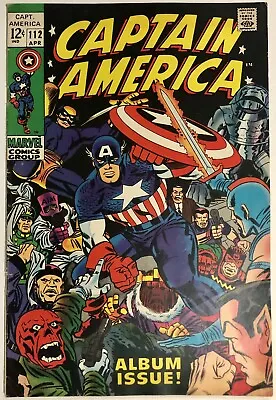 Buy CAPTAIN AMERICA #112 FN+ 6.5 (1969) Silver Age Marvel Comics Free Shipping • 40.17£