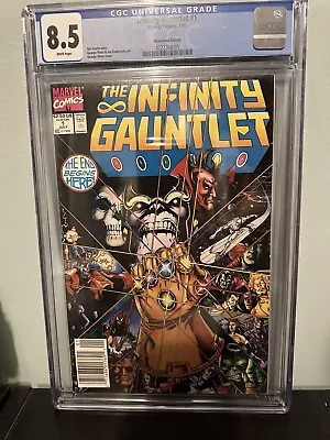 Buy Infinity Gauntlet #1 CGC 8.5 1991 Newsstand! Avengers! Thanos! MARVEL COMICS • 51.39£