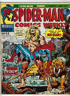 Buy SPIDER-MAN COMICS WEEKLY # 53 - 16 Feb 1974 - GD/VG 4.0 Ka-Zar Iron Man Thor • 4.95£