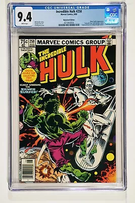 Buy Hulk #250 Cgc 9.4 Near Mint Double Size Newstand Issue Silver Surfer Cover • 156.61£