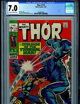 Buy Thor #170 CGC 7.0 1969 Marvel Comic Amricons K32 • 118.73£