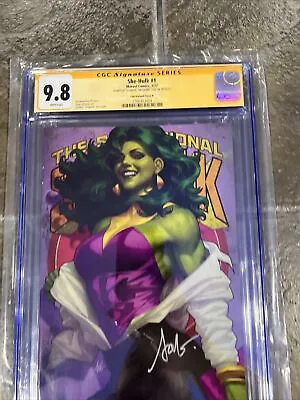 Buy She-Hulk #1 1:100 Virgin Variant Signed By Stanley Artgerm Lau CGC 9.8 SS • 156.96£