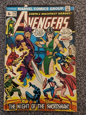 Buy The Avengers 114 Marvel 1973. 1st Mantis Cover, Swordsman, Lion God • 4.98£