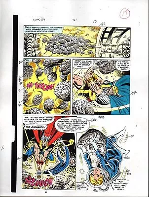 Buy 1980's Avengers 301 Marvel Comics Color Guide Art Page 17: Thor/Fantastic Four • 33.27£