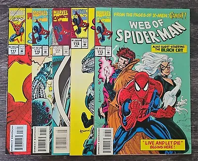 Buy Web Of Spider-Man #113 114 115 116 117 - 5 Issue Set Lot - Gambit Black Cat App • 11.84£