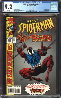 Buy Web Of Spider-man #118 Cgc 9.2 White Pages // 1st Solo Clone Story 1994 • 79.67£