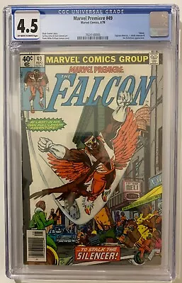 Buy Marvel Premiere #49 ('79) Cgc 4.5 - First Solo Falcon Issue - Frank Miller Cover • 59.30£