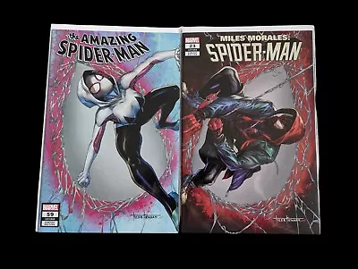 Buy Amazing Spider-Man #59 & Miles Morales #23 Tyler Kirkham Connecting Variant Set • 45£