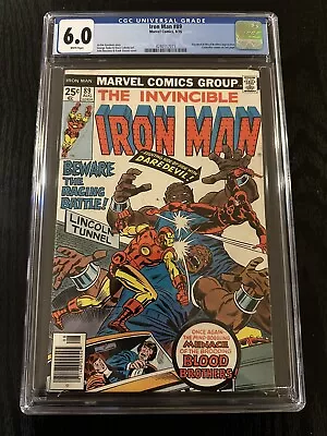 Buy IRON MAN #89 CGC 6.0 - DAREDEVIL - Newsstand White Pages 1976 - QR CODE • 31.98£