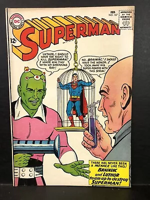 Buy Superman #167 Nice Unrestored Silver Age Superhero Vintage DC Comic 1964 FN • 75.91£
