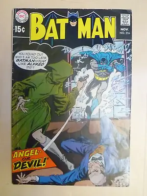 Buy Vintage Batman Dc Comic # 216 Angel Or Devil 1969 Silver Age Original Usa Issue • 19£