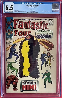 Buy Fantastic Four #67 (1967) Origin & 1st Appearance HIM (Warlock) Cameo CGC 6.5 • 249£
