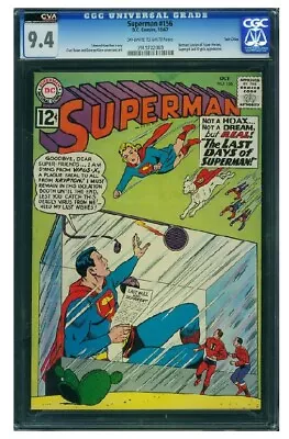 Buy SUPERMAN #156 CGC 9.4 NM, Ow/w Pages, Twin Cities Pedigree, CVA Exceptional, DC  • 1,205.25£