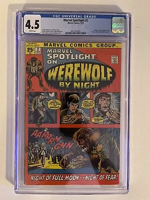 Buy Marvel Spotlight #2 CGC 4.5 VG+ WP 1st App Werewolf By Night 1972 Marvel • 199.88£