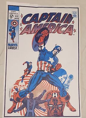 Buy Vintage Captain America 111 19”x12” Super Rare Poster VTG. • 37.94£