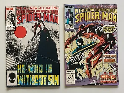 Buy Spectacular Spider-man #109 & 110 (Marvel 1985) 2 X FN/VF Comics • 24.95£