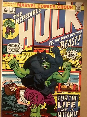 Buy The Incredible Hulk #161 March 1973 FN/VFN The Mimic Dies, The Beast Apps • 20£