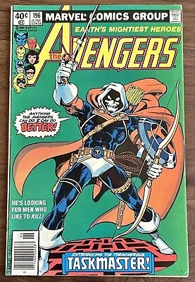 Buy 1980 Marvel Avengers #196 Newsstand 1st Taskmaster Appearance & Origin • 80.24£