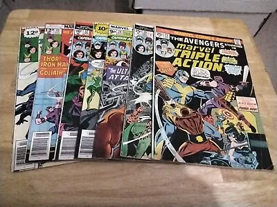 Buy Marvel Triple Action : Marvel Comics 1975 : Featuring The Avengers : 7 Comic Lot • 14.99£