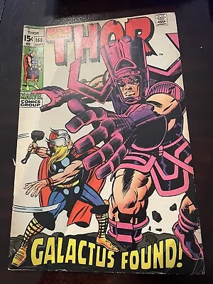 Buy The Mighty Thor #168 SILVER AGE Marvel Comics 1969 Origin Of Galactus Lee/Kirby • 39.97£