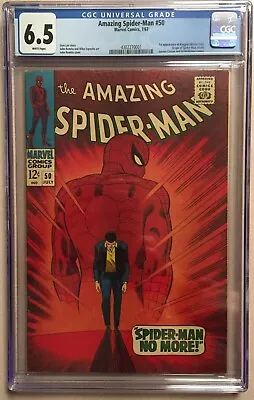Buy The Amazing Spider-Man 50 CGC 6.5 First Print 1967 1st App Of Kingpin KEY L@@K!! • 1,182.71£