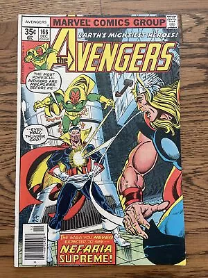 Buy The Avengers #166 (Marvel Comics 1977) John Byrne Art! Thor / Count Nefaria FN+ • 7.90£