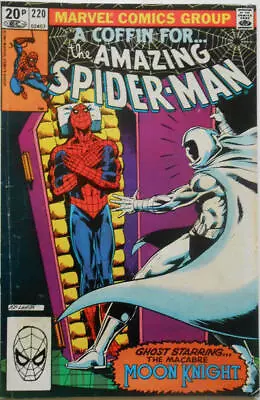 Buy Amazing Spider-Man (1963) # 220 UK Price (5.0-VGF) Moon Knight 1981 • 11.25£