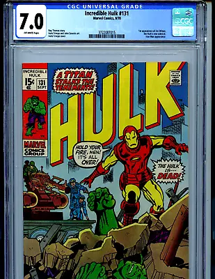 Buy Incredible Hulk #131 CGC 7.0 1970 Marvel Comic 1st Jim Wilson  Amricons K64 • 125.99£
