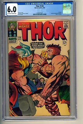Buy Thor #126 March 1966 Marvel CGC 6.0 Hercules 1st Issue • 256.22£