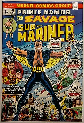 Buy Marvel Comic Bronze Age Namor Sub Mariner Key Issue 67 High Grade FN New Costume • 0.99£