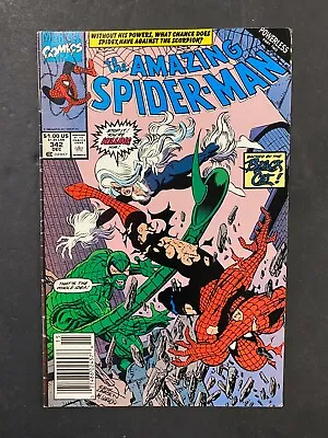 Buy 1990 Dec Issue #342 The Amazing Spider-man  Black Cat  Newsstand Variant 3722 • 10.24£