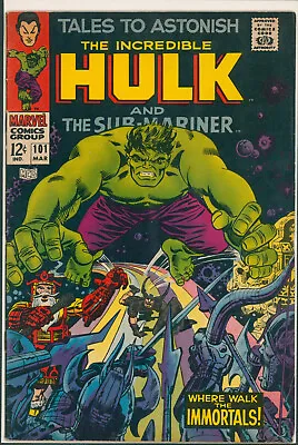 Buy Tales To Astonish #101 Hulk Loki Namor Marvel Comics 1968 Last Series Issue • 110.82£