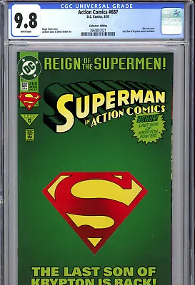 Buy Action Comics #687 (1993) DC CGC 9.8 White Die-Cut Cover • 45.79£