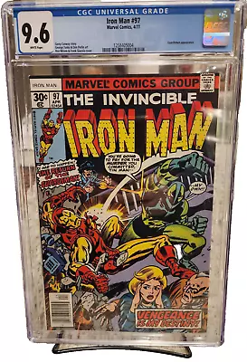 Buy IRON MAN #97 CGC 9.6 1977 Guardsman Classic Cover! PERFECT Case! WHITE PAGES! • 67.99£