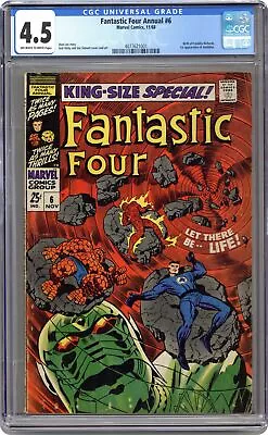 Buy Fantastic Four Annual #6 CGC 4.5 1968 4077621001 1st App. Franklin Richards • 179.21£