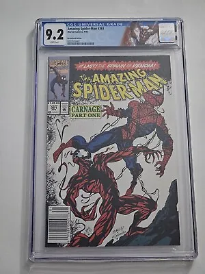 Buy Amazing Spider-Man #361 CGC 9.2 White Pages Newstand Marvel 4/92 1st Carnage App • 102.37£