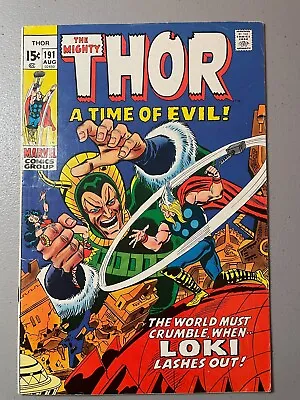 Buy Mighty Thor #191 (1971) - Loki, 1st Durok The Demolisher - Fine- (5.5) • 8.63£