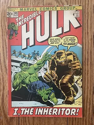 Buy THE INCREDIBLE HULK #149 - 1972 First Appearance Of The Inheritor Marvel Comics. • 7.97£