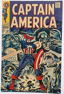 Buy CAPTAIN AMERICA 107 Marvel Silver Age 1968 Jack Kirby Art • 42.99£