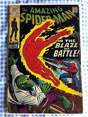Buy Amazing Spider-Man 77 (1969) Human Torch Vs The Lizard • 11.99£