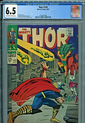 Buy The Mighty Thor #143 (Marvel 1967) CGC Certified 6.5 • 80.02£